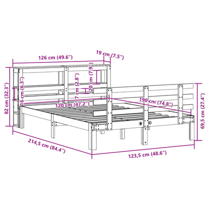 Bed Frame with Headboard without Mattress 120x190 cm Small Double