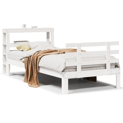 Bed Frame with Headboard without Mattress White 90x200 cm