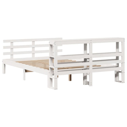 Bed Frame with Headboard without Mattress White 120x200 cm