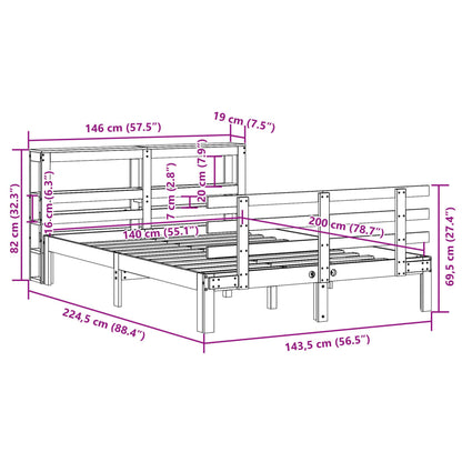 Bed Frame with Headboard without Mattress 140x200 cm