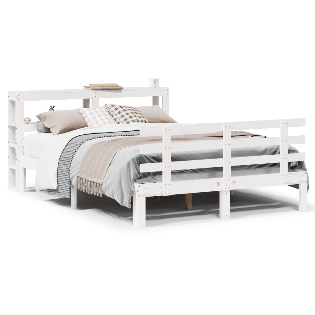 Bed Frame with Headboard without Mattress White 150x200 cm King Size