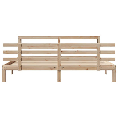 Bed Frame with Headboard without Mattress 200x200 cm