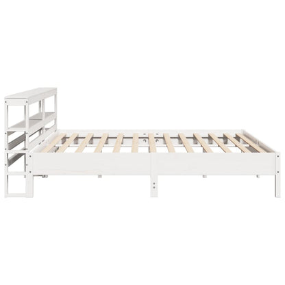 Bed Frame without Mattress White 200x200 cm Solid Wood Pine