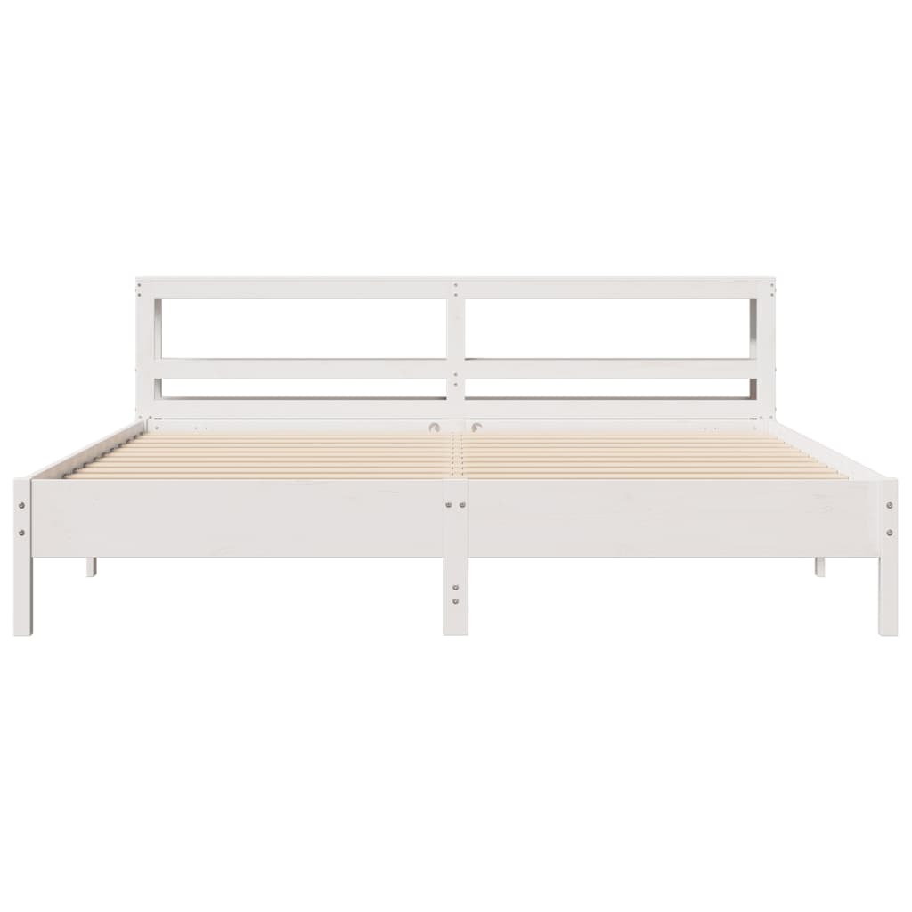 Bed Frame without Mattress White 180x200 cm Super King Solid Wood Pine