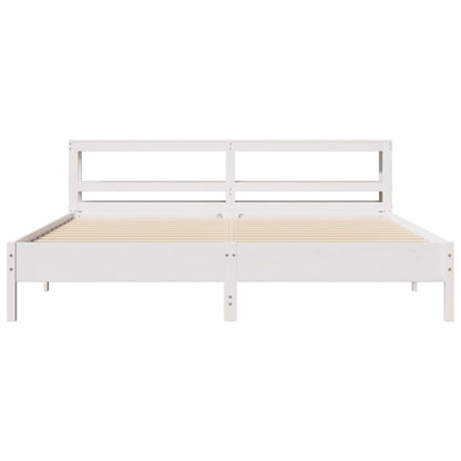 Bed Frame without Mattress White 180x200 cm Super King Solid Wood Pine