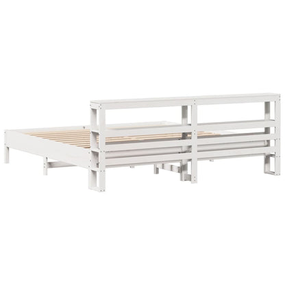 Bed Frame without Mattress White 180x200 cm Super King Solid Wood Pine