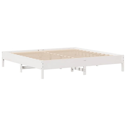 Bed Frame without Mattress White 180x200 cm Super King Solid Wood Pine
