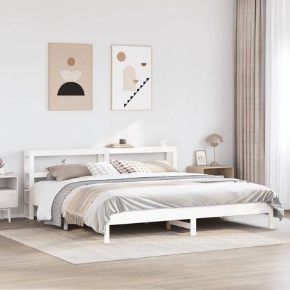 Bed Frame without Mattress White 180x200 cm Super King Solid Wood Pine