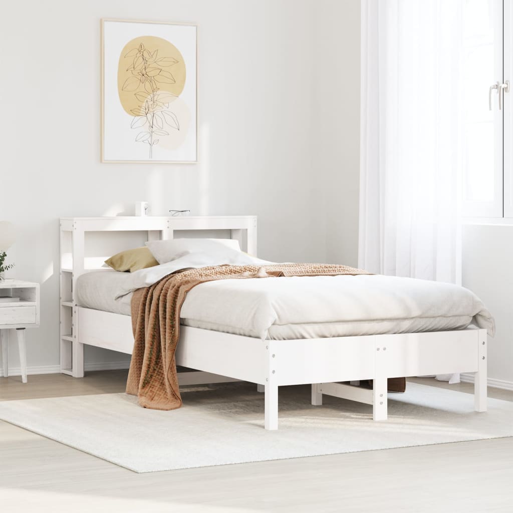 Bed Frame without Mattress White 90x200 cm Solid Wood Pine