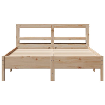 Bed Frame without Mattress 140x190 cm Solid Wood Pine