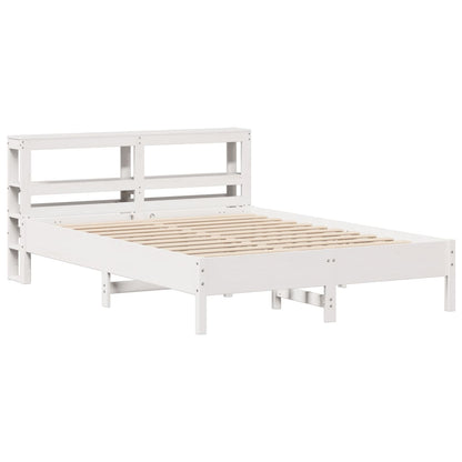 Bed Frame without Mattress White 140x190 cm Solid Wood Pine