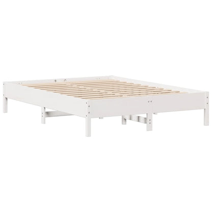 Bed Frame without Mattress White 140x190 cm Solid Wood Pine