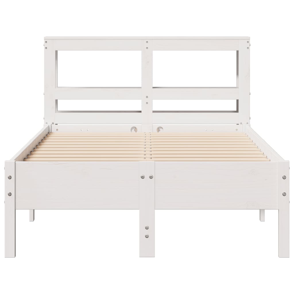 Bed Frame without Mattress White 90x190 cm Single Solid Wood Pine