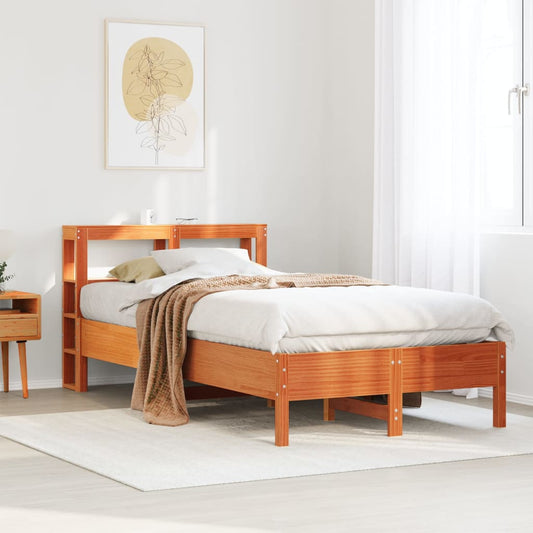 Bed Frame without Mattress Wax Brown 90x190 cm Single Solid Wood Pine
