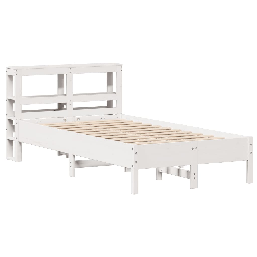 Bed Frame without Mattress White 75x190 cm Small Single Solid Wood Pine