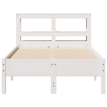 Bed Frame without Mattress White 75x190 cm Small Single Solid Wood Pine
