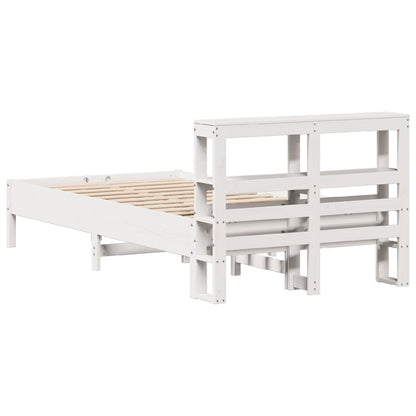 Bed Frame without Mattress White 75x190 cm Small Single Solid Wood Pine