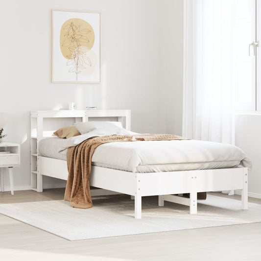 Bed Frame without Mattress White 75x190 cm Small Single Solid Wood Pine