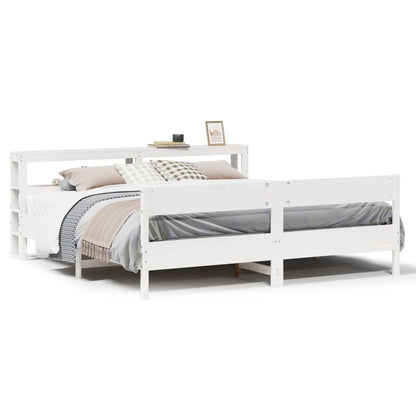 Bed Frame without Mattress White 180x200 cm Super King Solid Wood Pine
