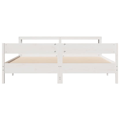 Bed Frame without Mattress White 180x200 cm Super King Solid Wood Pine