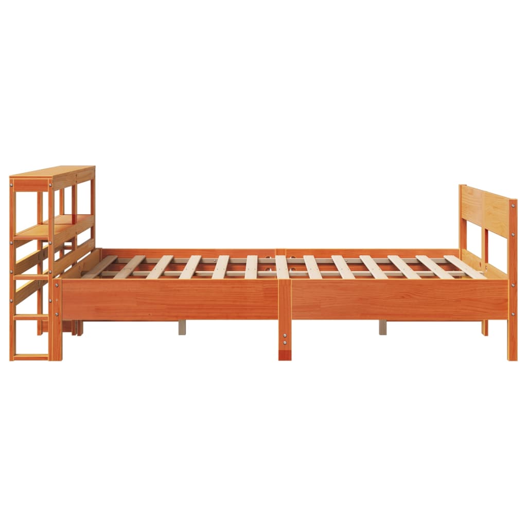 Bed Frame without Mattress Wax Brown 160x200 cm Solid Wood Pine