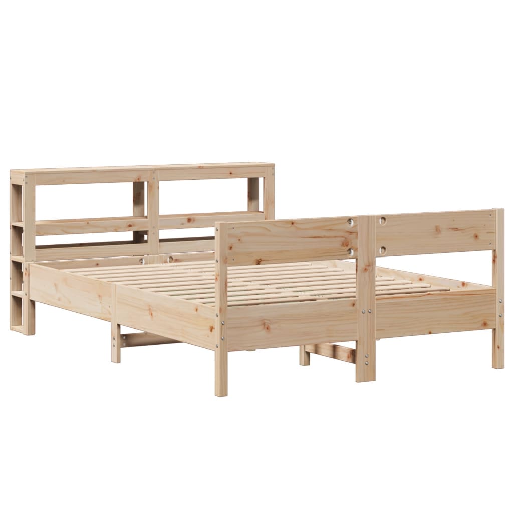 Bed Frame without Mattress 140x200 cm Solid Wood Pine