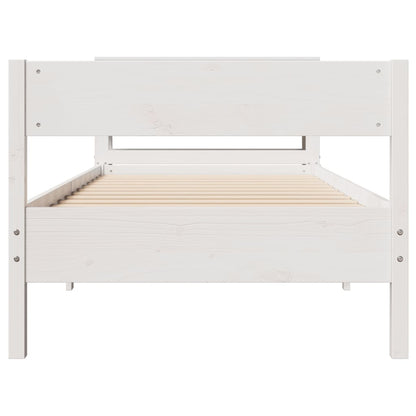 Bed Frame without Mattress White 90x200 cm Solid Wood Pine
