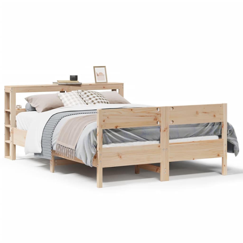 Bed Frame without Mattress 140x190 cm Solid Wood Pine