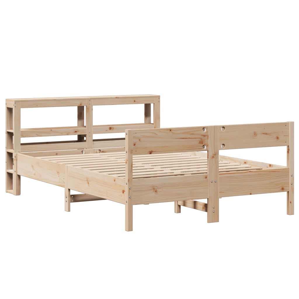 Bed Frame without Mattress 140x190 cm Solid Wood Pine