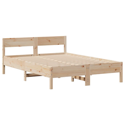 Bed Frame without Mattress 140x190 cm Solid Wood Pine