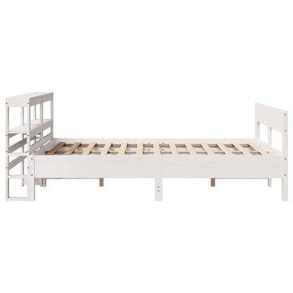 Bed Frame without Mattress White 140x190 cm Solid Wood Pine