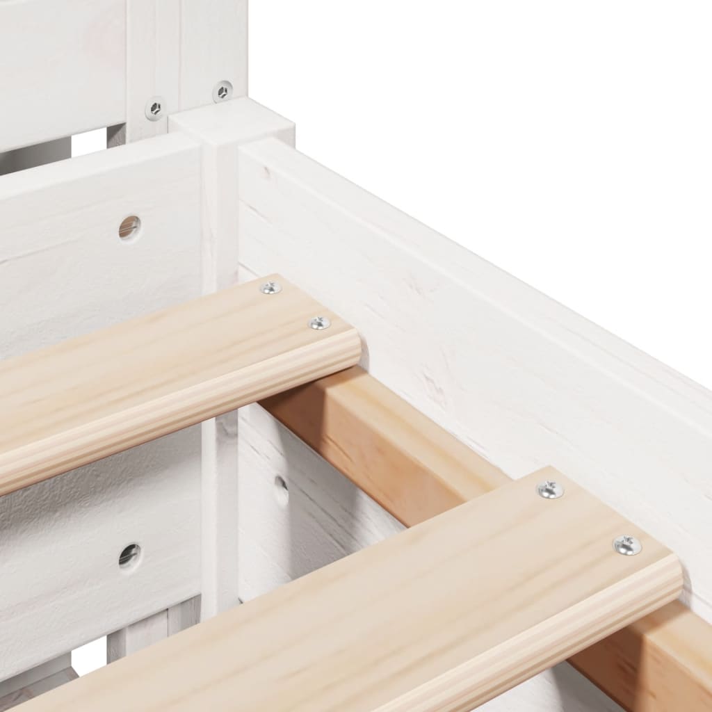 Bed Frame without Mattress White 135x190 cm Double Solid Wood Pine