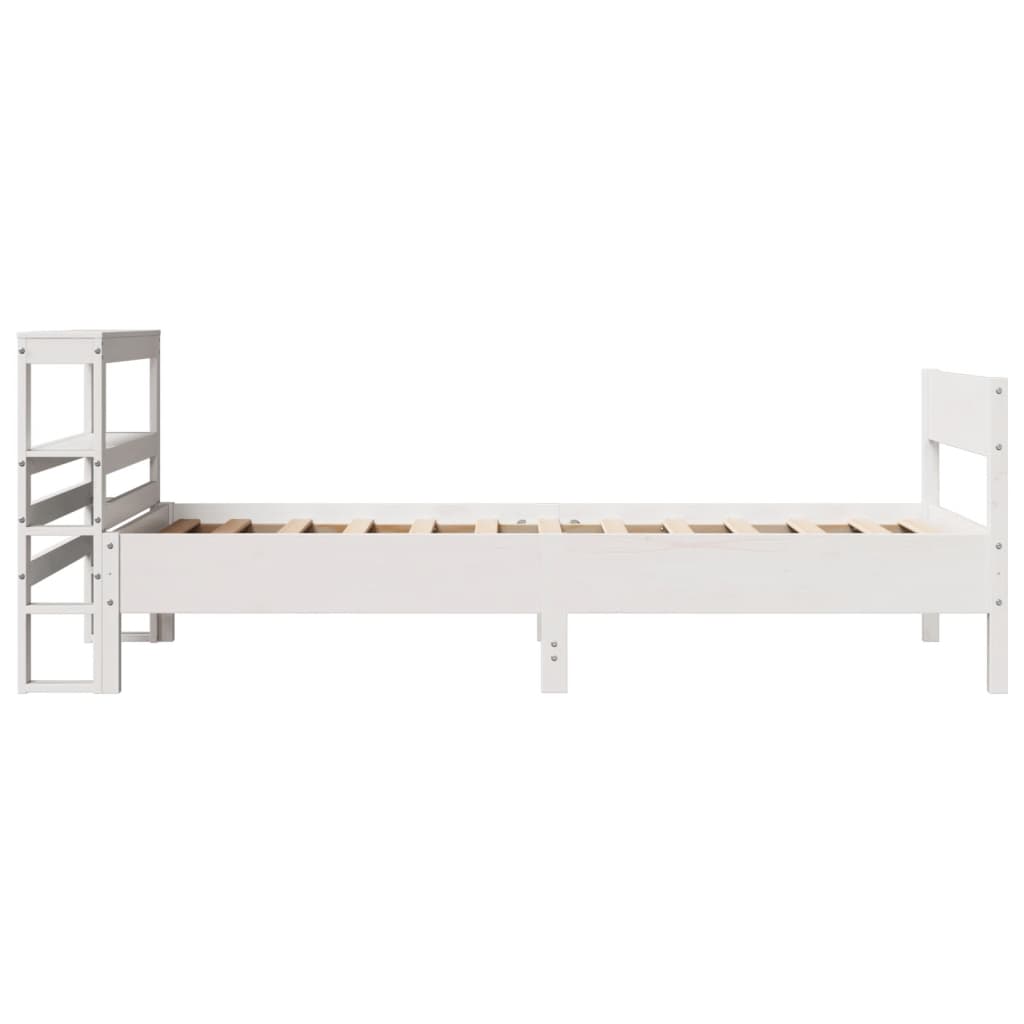 Bed Frame without Mattress White 75x190 cm Small Single Solid Wood Pine