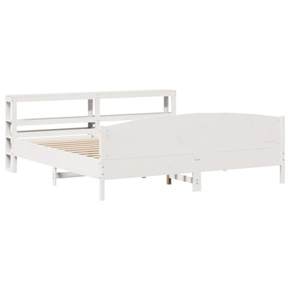 Bed Frame without Mattress White 180x200 cm Super King Solid Wood Pine