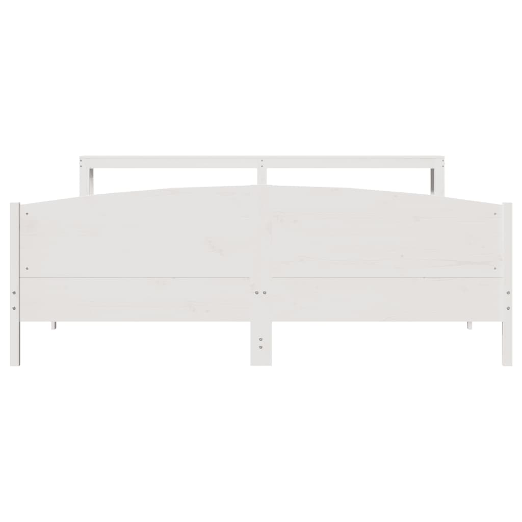 Bed Frame without Mattress White 180x200 cm Super King Solid Wood Pine