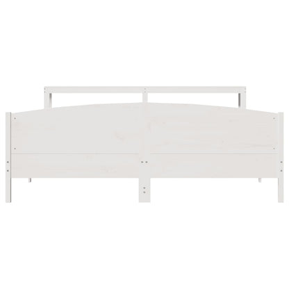 Bed Frame without Mattress White 180x200 cm Super King Solid Wood Pine