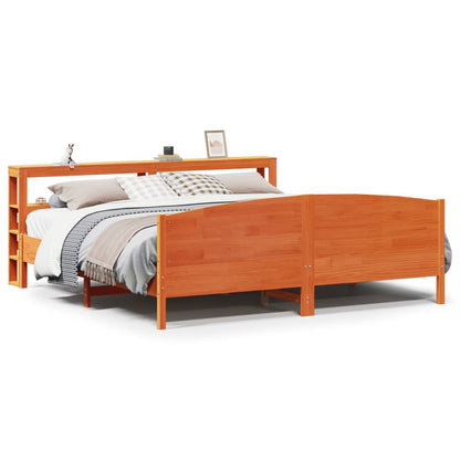 Bed Frame without Mattress Wax Brown 180x200 cm Super King Solid Wood Pine