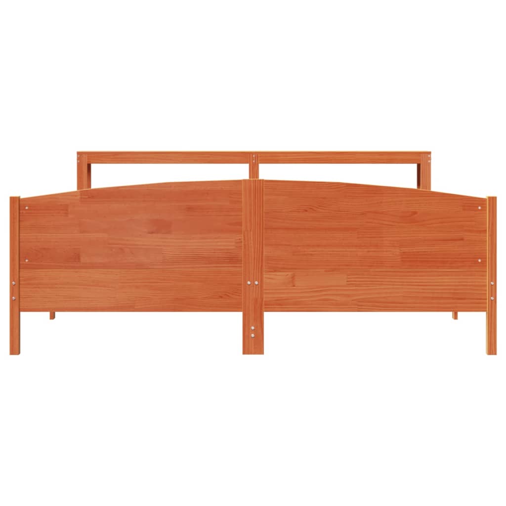 Bed Frame without Mattress Wax Brown 180x200 cm Super King Solid Wood Pine