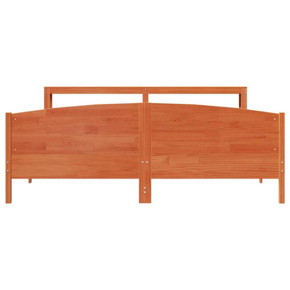 Bed Frame without Mattress Wax Brown 180x200 cm Super King Solid Wood Pine