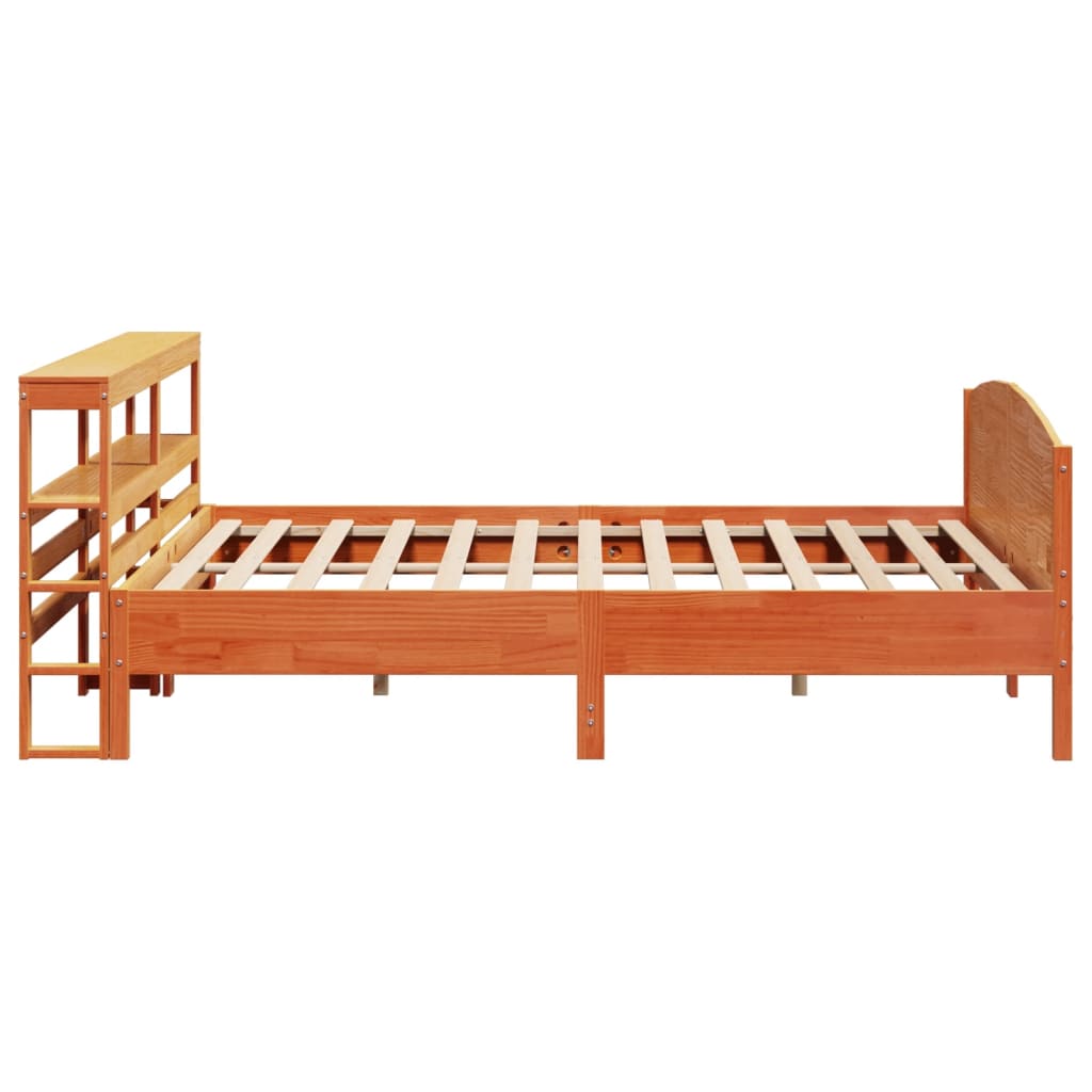 Bed Frame without Mattress Wax Brown 180x200 cm Super King Solid Wood Pine