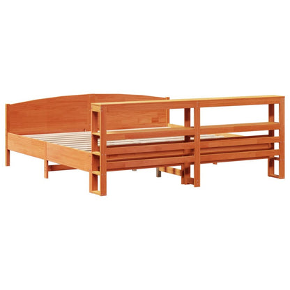 Bed Frame without Mattress Wax Brown 180x200 cm Super King Solid Wood Pine