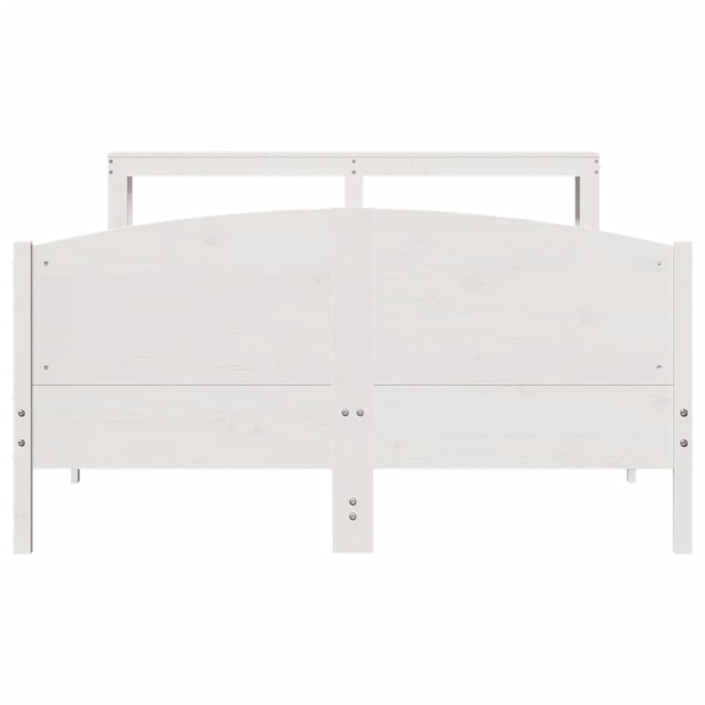 Bed Frame without Mattress White 160x200 cm Solid Wood Pine