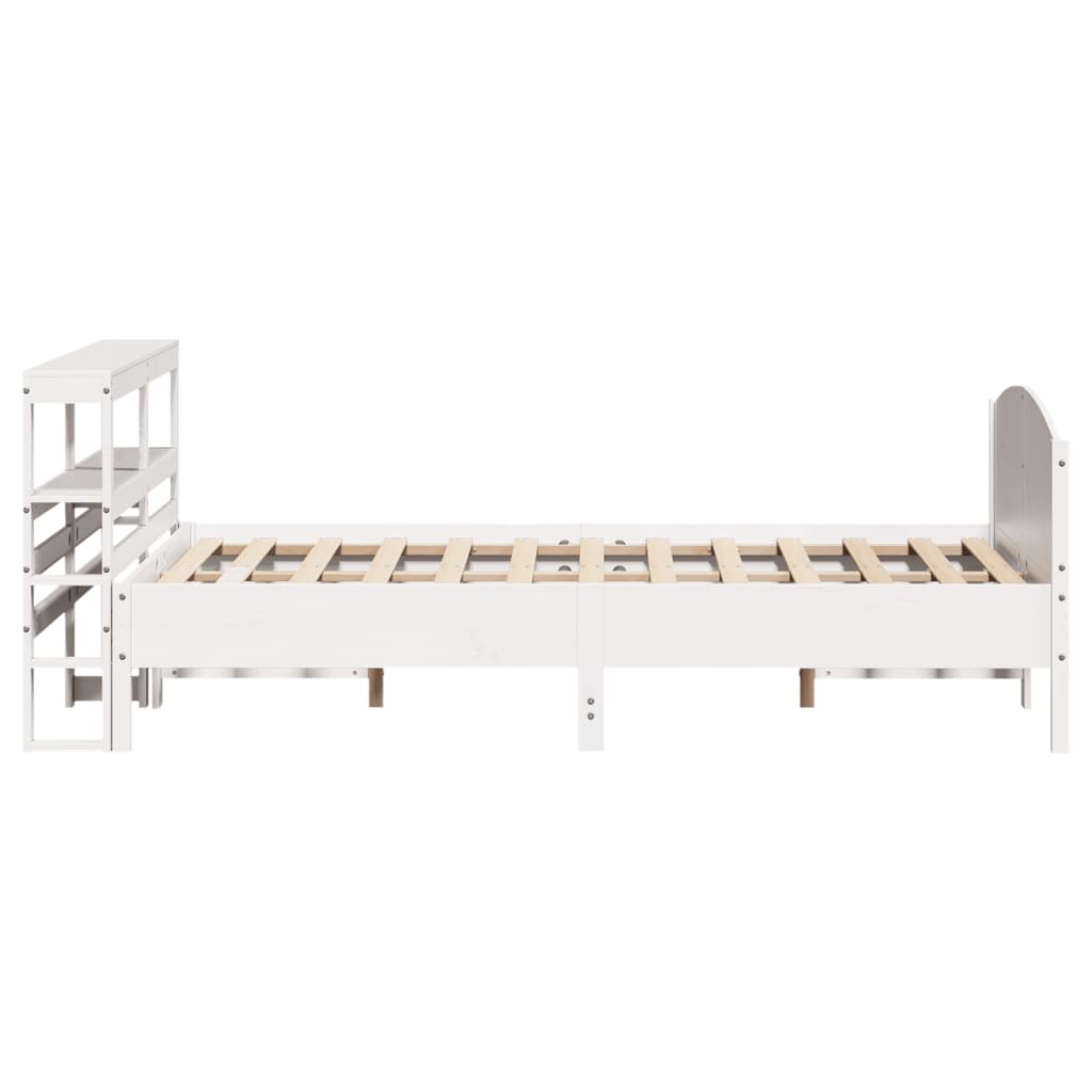Bed Frame without Mattress White 150x200 cm King Size Solid Wood Pine