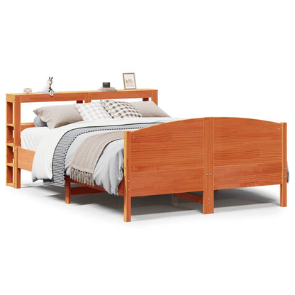Bed Frame without Mattress Wax Brown 150x200 cm King Size Solid Wood Pine