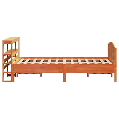 Bed Frame without Mattress Wax Brown 150x200 cm King Size Solid Wood Pine