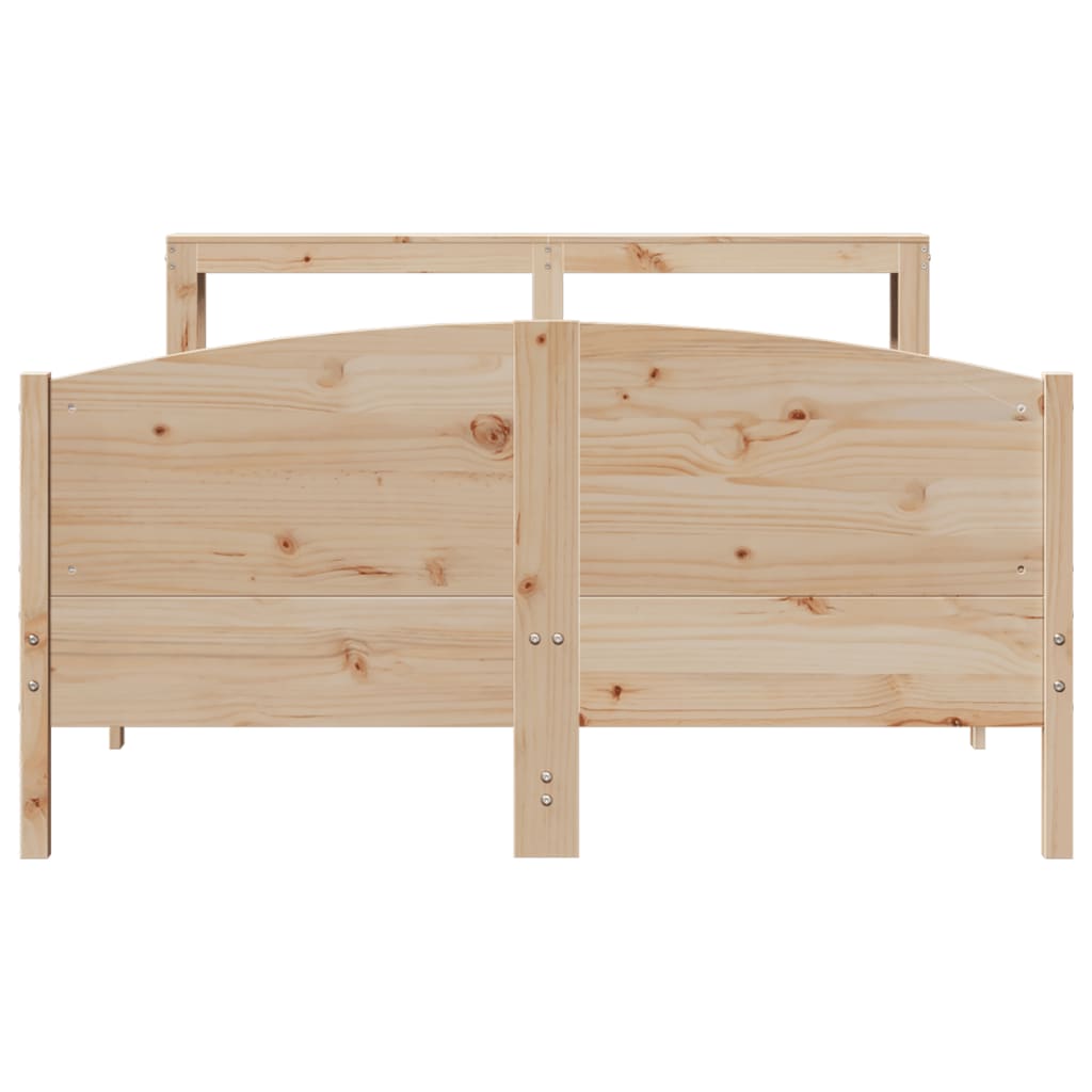 Bed Frame without Mattress 140x200 cm Solid Wood Pine