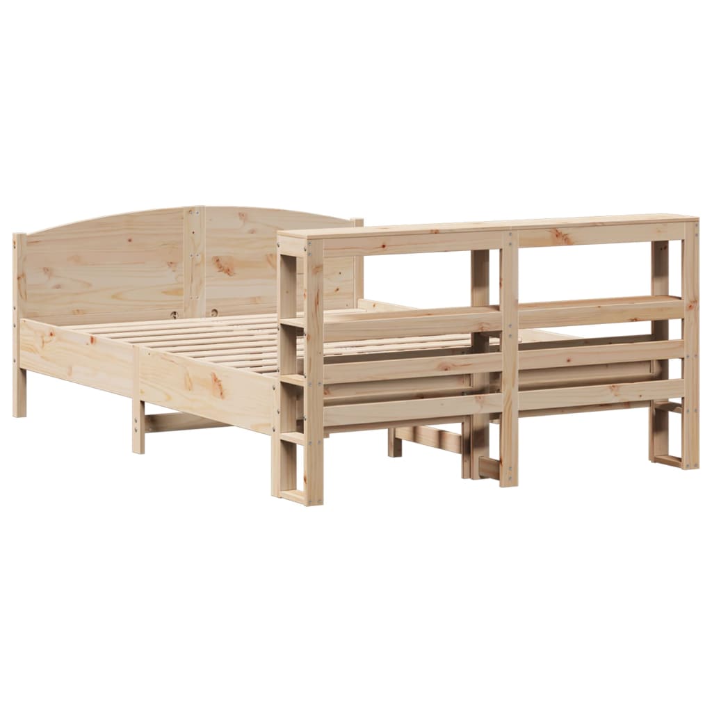 Bed Frame without Mattress 140x200 cm Solid Wood Pine