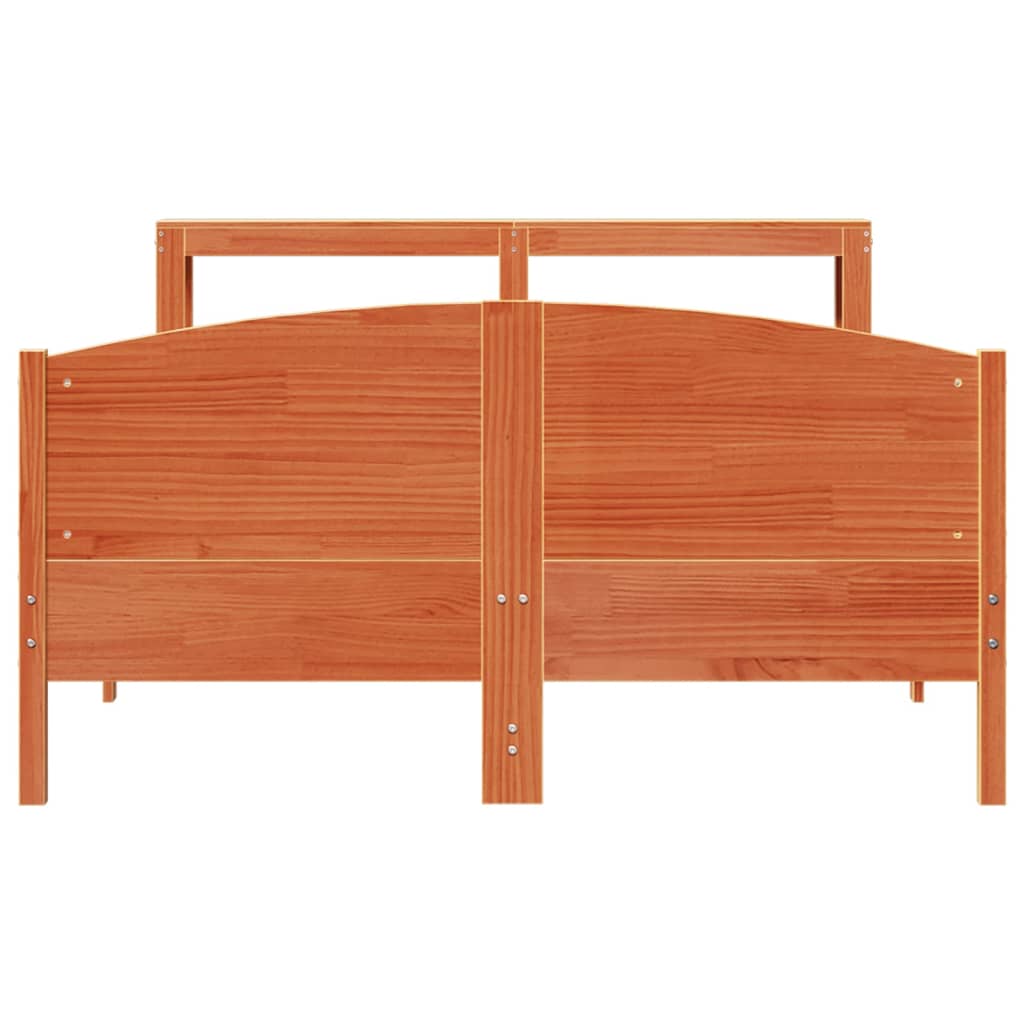 Bed Frame without Mattress Wax Brown 120x200 cm Solid Wood Pine