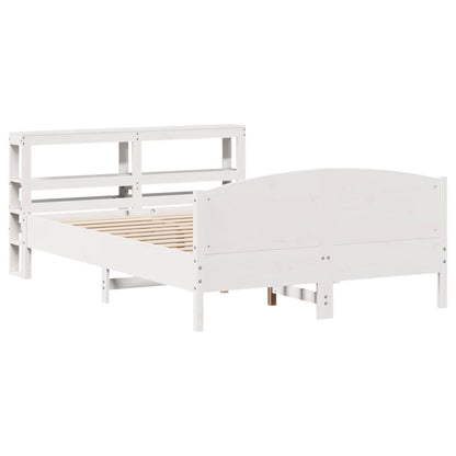 Bed Frame without Mattress White 140x190 cm Solid Wood Pine