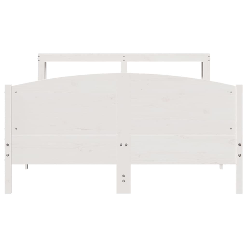 Bed Frame without Mattress White 140x190 cm Solid Wood Pine